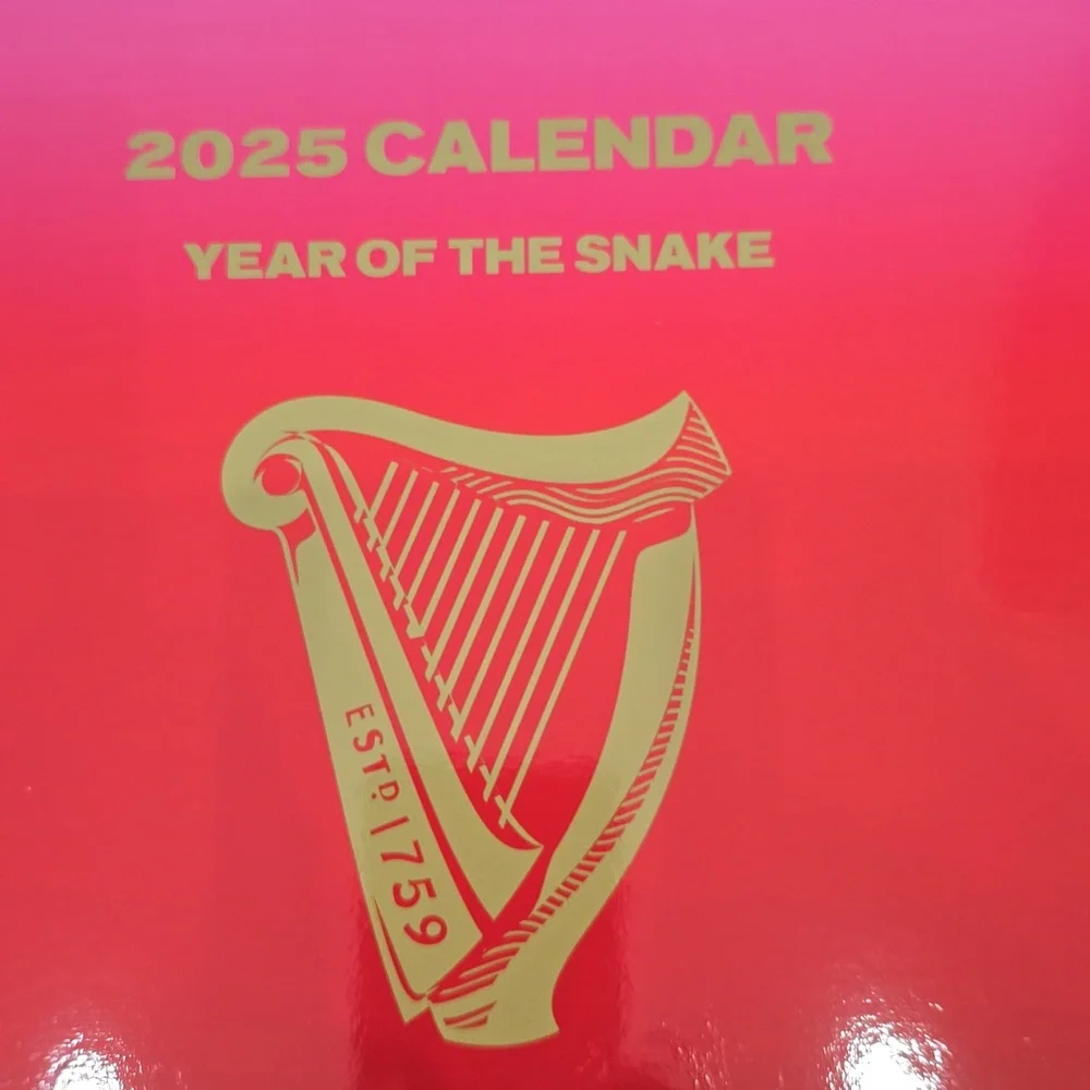 Guinness 2025 Calendar - Red and Gold